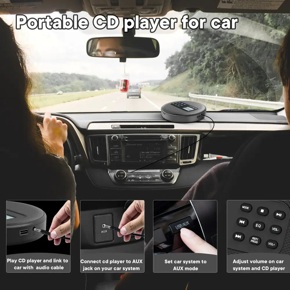 Portable Bluetooth CD Player - Grey / Portable CD Player - SS