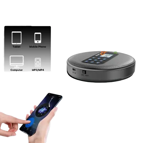 Portable Bluetooth CD Player - Grey / Portable CD Player - SS