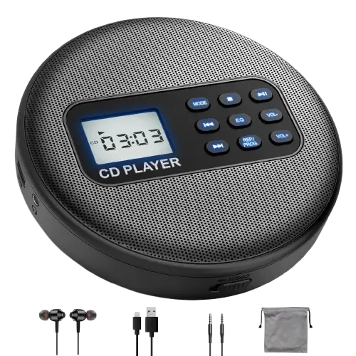 Portable Bluetooth CD Player - Grey / Portable CD Player - SS