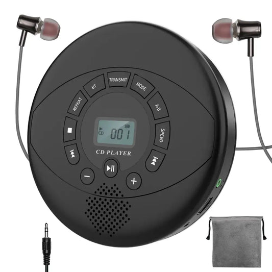 Portable Bluetooth CD Player with Speaker - Black / Portable CD Player - SS