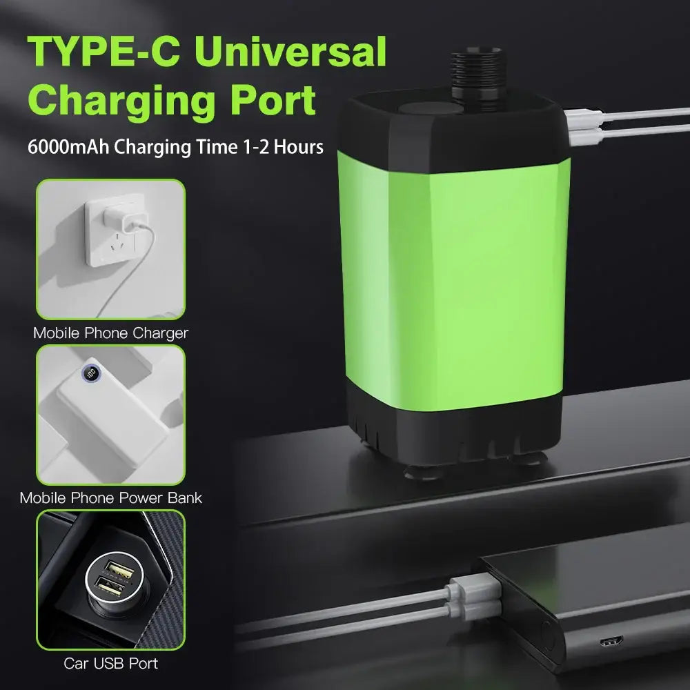 Portable Camping Shower Pump with Digital Display – 6000mAh (5 colours) - SS