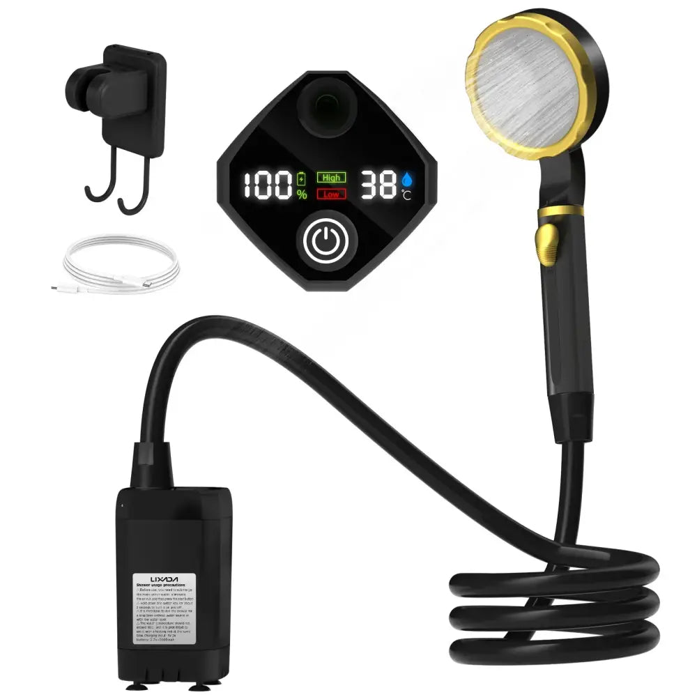 Portable Camping Shower Pump with Digital Display – 6000mAh (5 colours) - SS