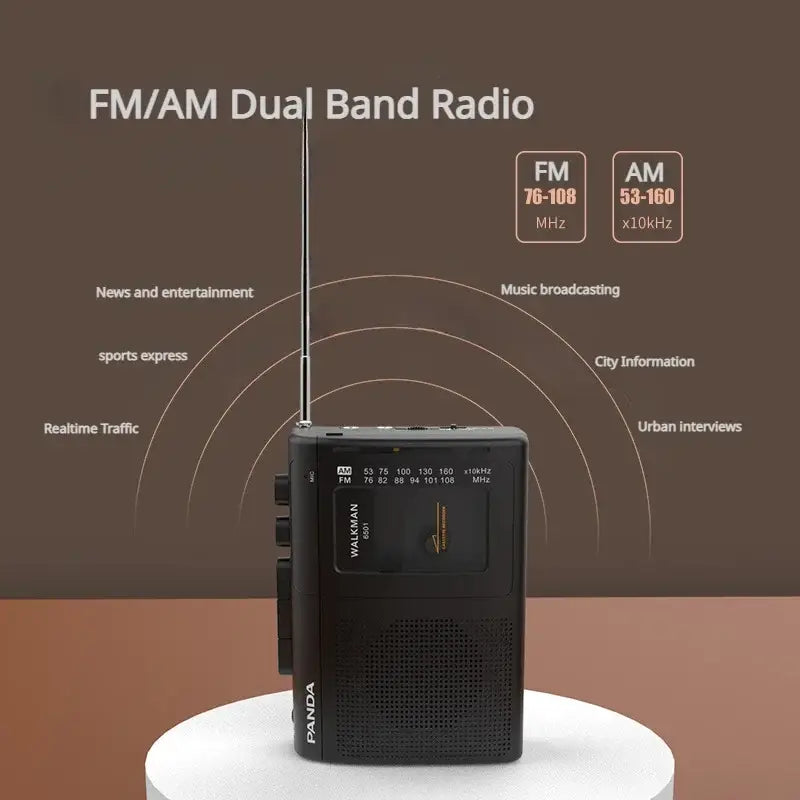 Portable Cassette Player with Radio - Black / Radio - SS