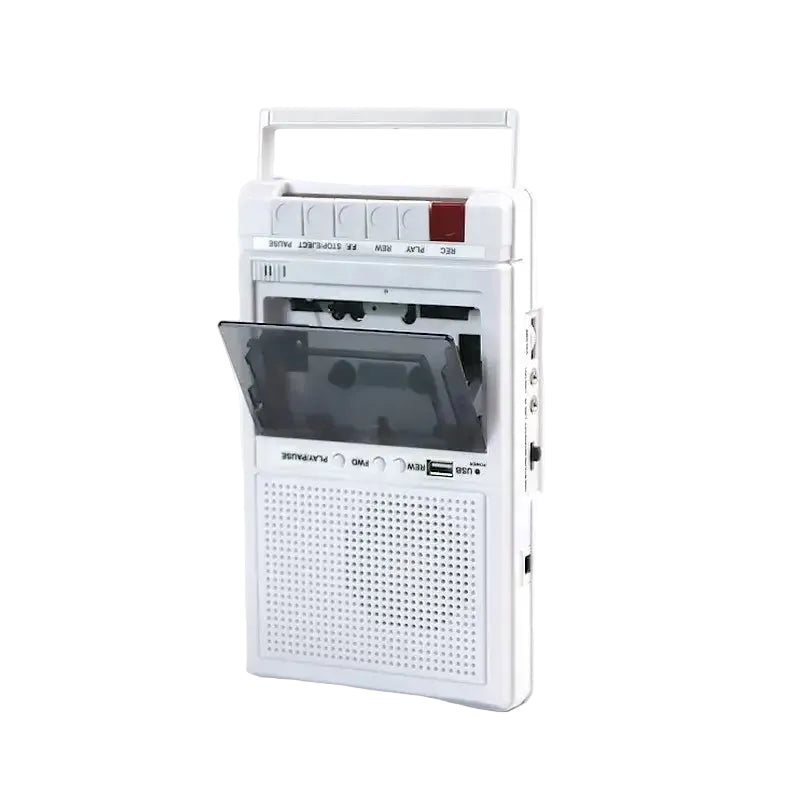 Portable Cassette Recorder Nostalgic Retro Portable Tape Player Walkie-Talkie Player Recorder and Playback All-In-One