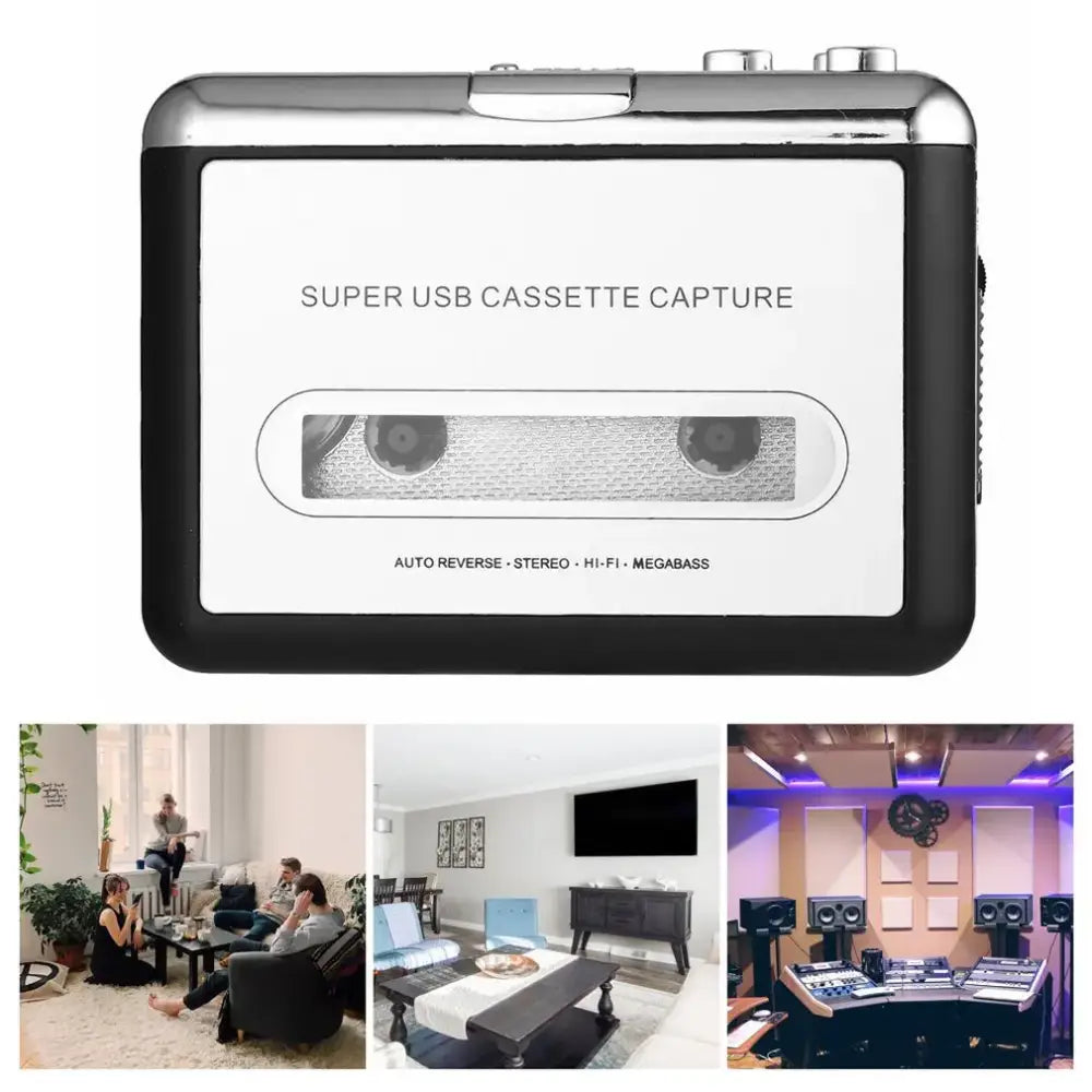Portable Cassette to USB Converter - Silver / Cassette Player - SS