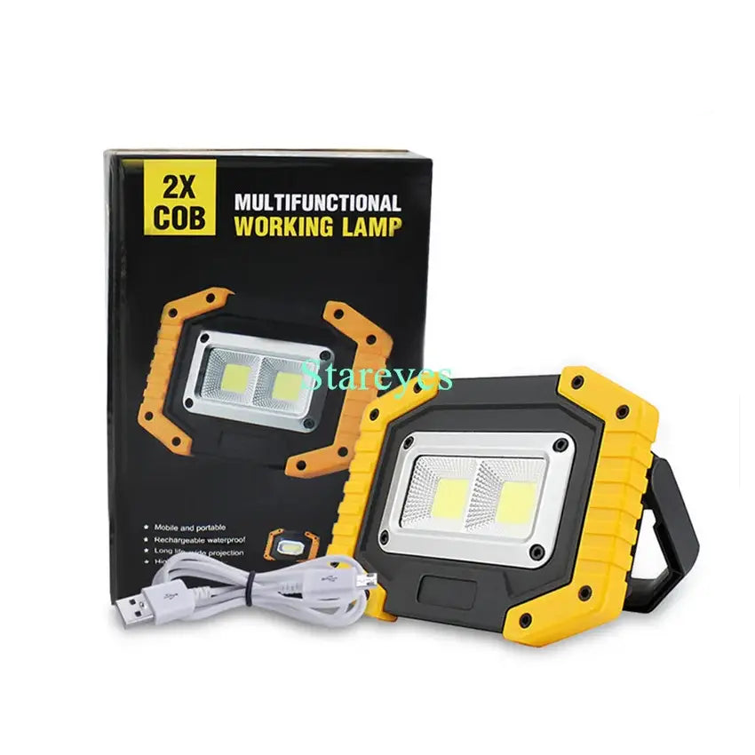Portable COB LED Floodlight 20W Rechargeable Flood light Outdoor lamp lighting flashlight torch optional purchase 18650
