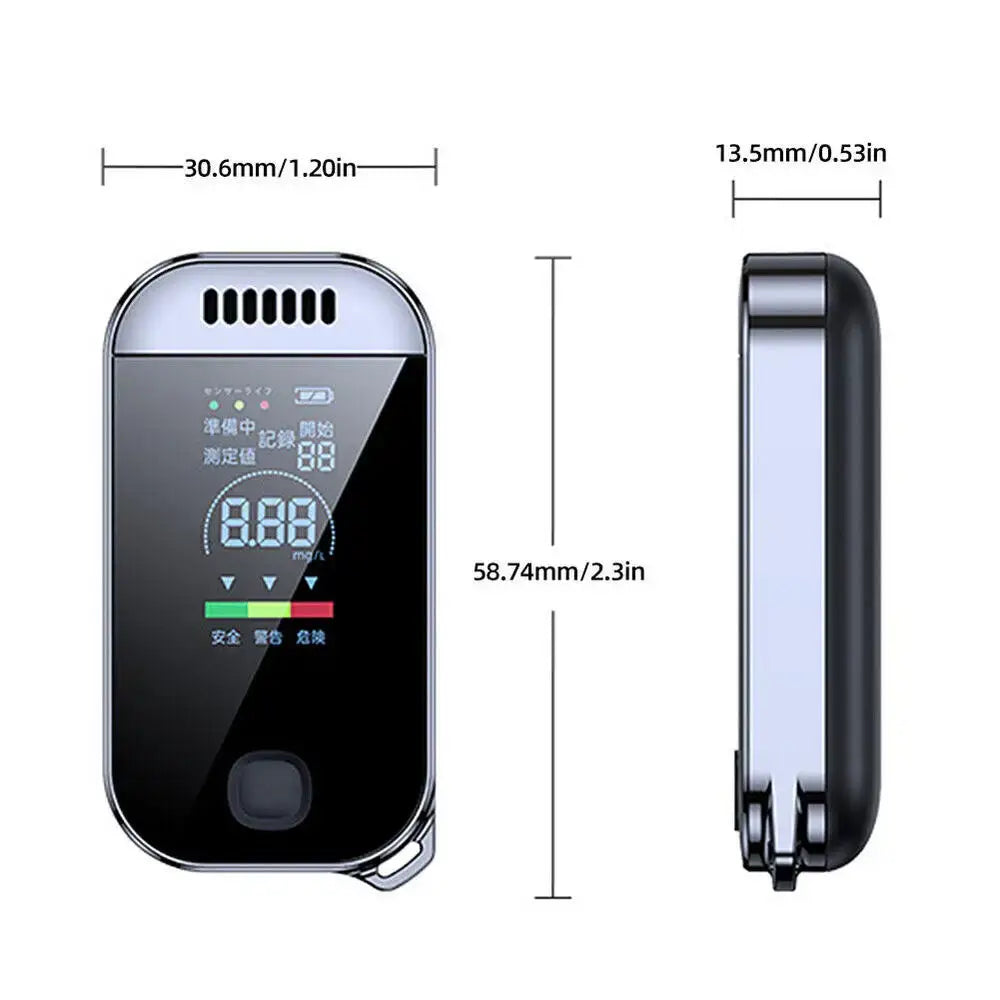 Portable Digital Alcohol Tester – Professional USB Rechargeable Breathalyzer - Black / Alcohol Tester - HBC