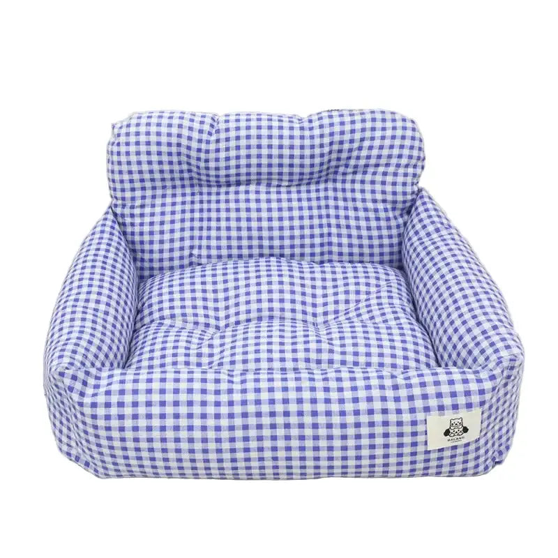 Portable Dog Car Cushion & Bed (2 design available) - Blue Cotton / 40x30x30 CM - SS