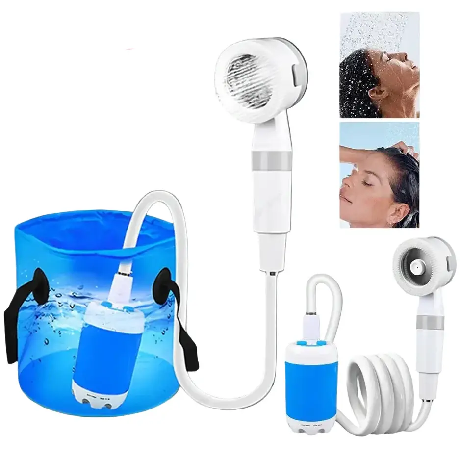 Portable Electric Camping Shower Pump 4000mAh - Blue / Camping Shower - SS
