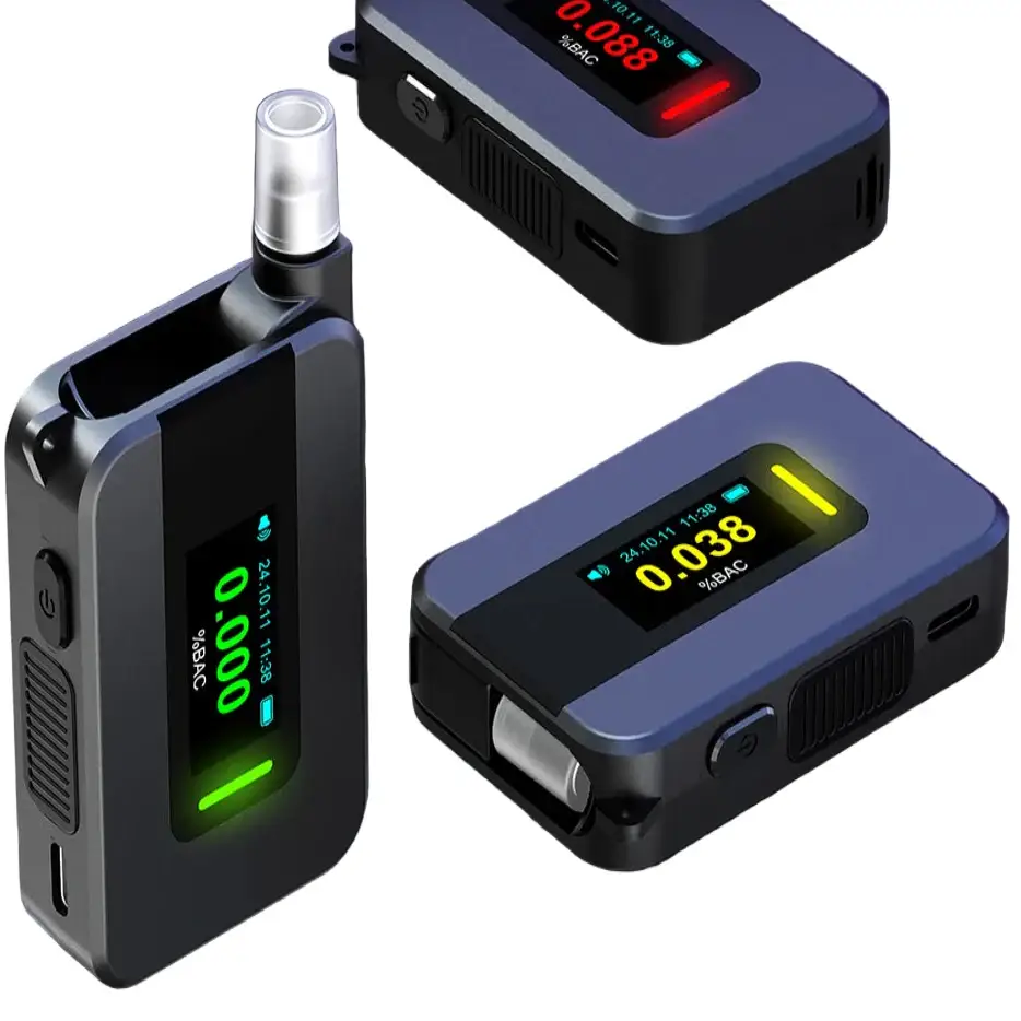 Portable Electrochemical Alcohol Tester – Professional Breathalyzer with LCD Display - Black / Breathalyzer - HBC