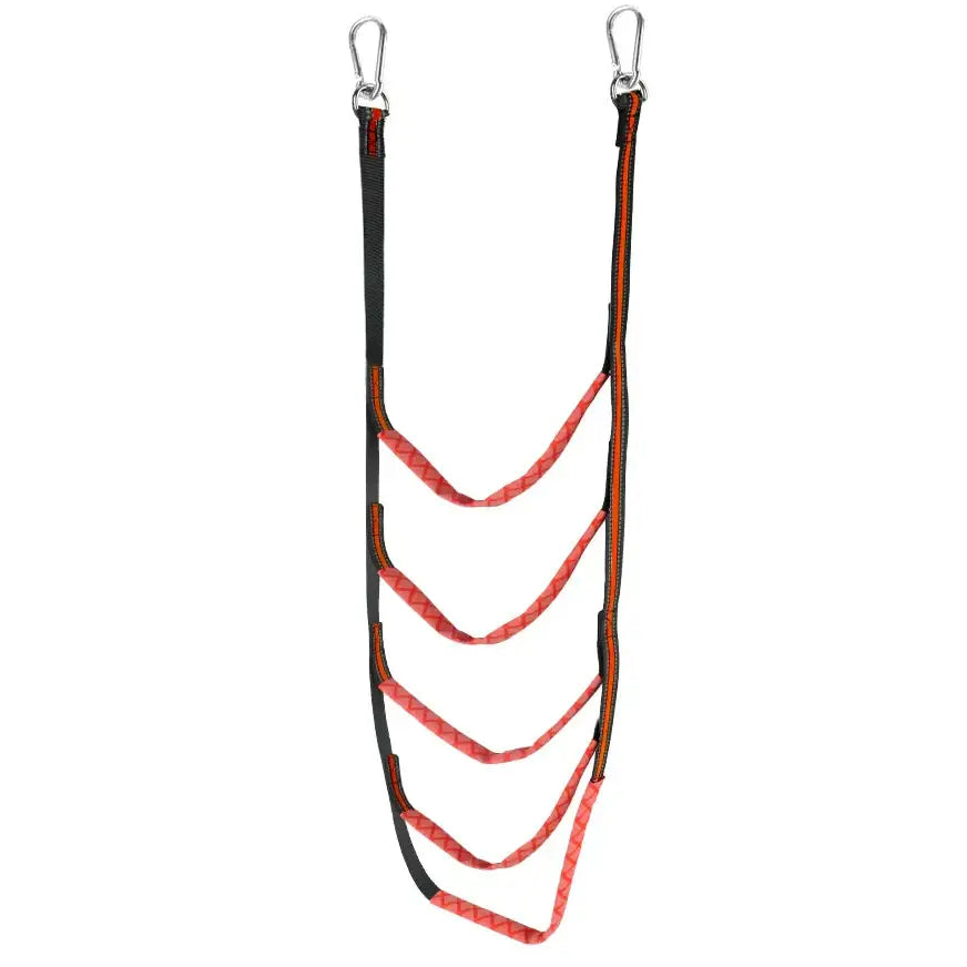 Portable Folding Boat Rope Ladder (3/4/5 Steps) (different colours available) - Red 5 Step / Side Hanging Ladder - SS