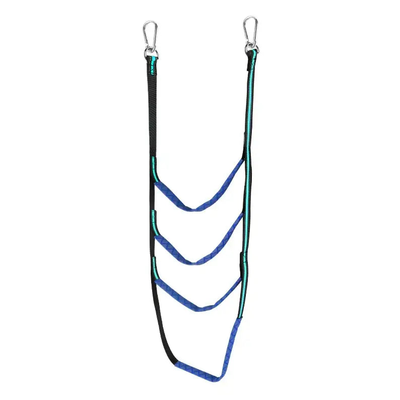 Portable Folding Boat Rope Ladder (3/4/5 Steps) (different colours available) - Blue 4 Step / Side Hanging Ladder - SS