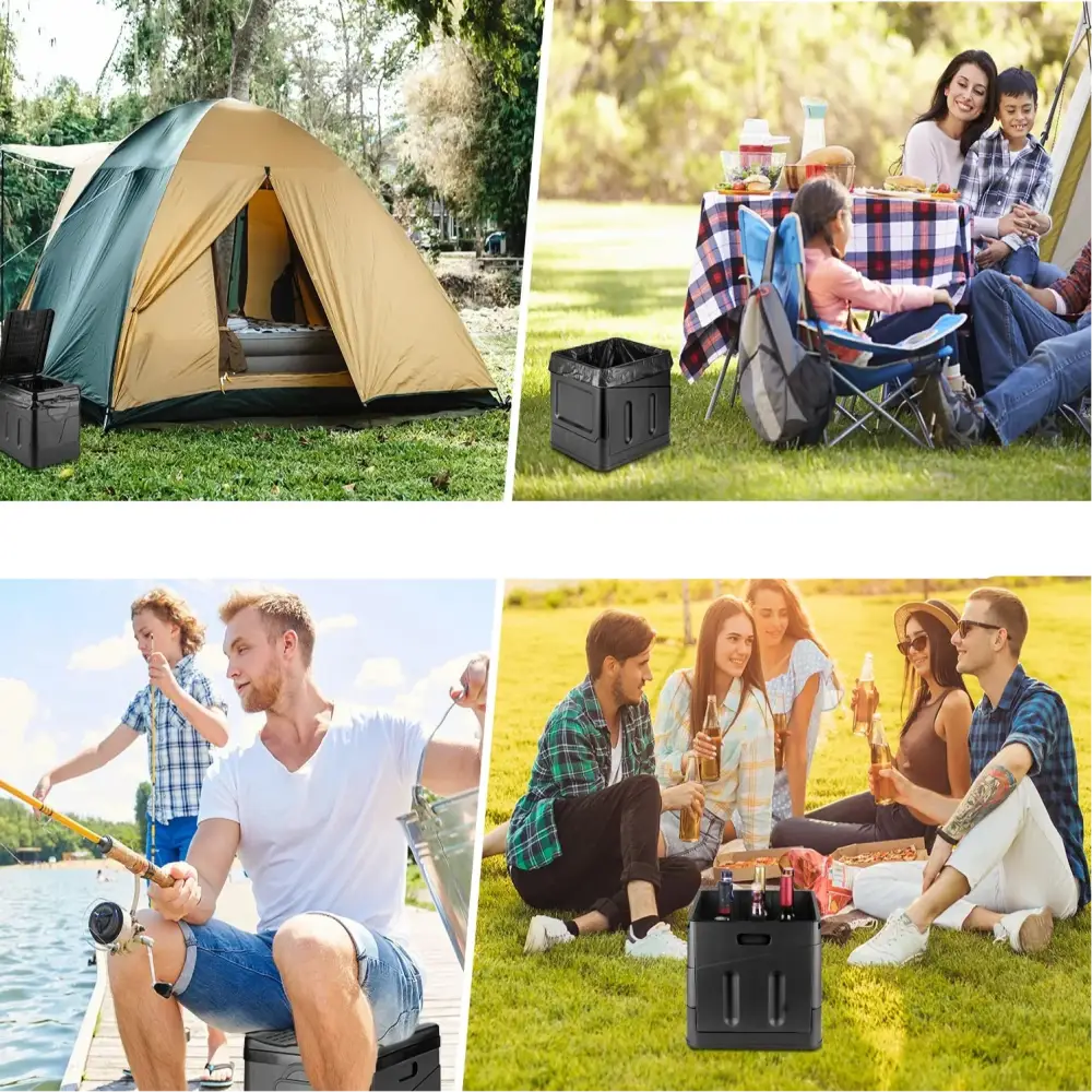 Portable Folding Camping Toilet – Outdoor Use - Black / Outdoor Toilet - SS
