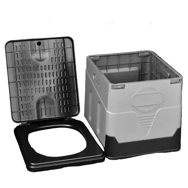 Portable Folding Emergency Travel Toilet - Gray / Folding Toilet - SS