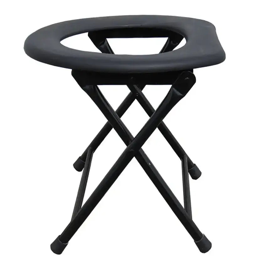 Portable Folding Outdoor Toilet Seat - Black / Folding Toilet Seat - SS