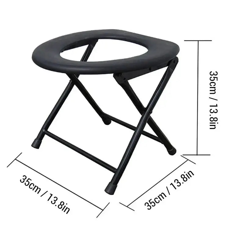 Portable Folding Outdoor Toilet Seat - Black / Folding Toilet Seat - SS