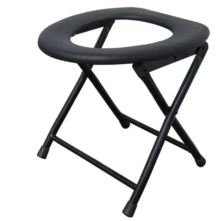 Portable Folding Outdoor Toilet Seat - Black / Folding Toilet Seat - SS
