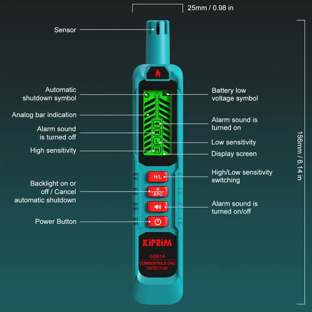 Portable Gas Leak Detector – Natural & Combustible Gas Sniffer - Gas Leak Detector - HBC
