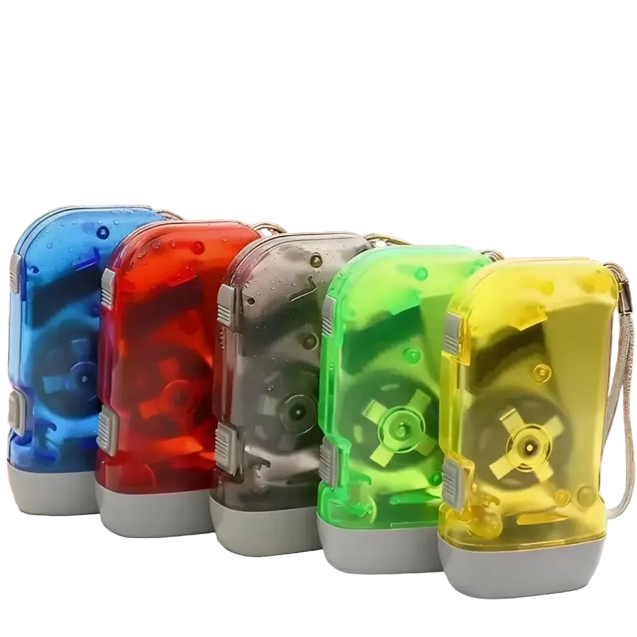 Portable Hand Pressing LED Night Flashlight Self-Powered Dynamo Crank Power Wind Up Manual Power Generation For Camping