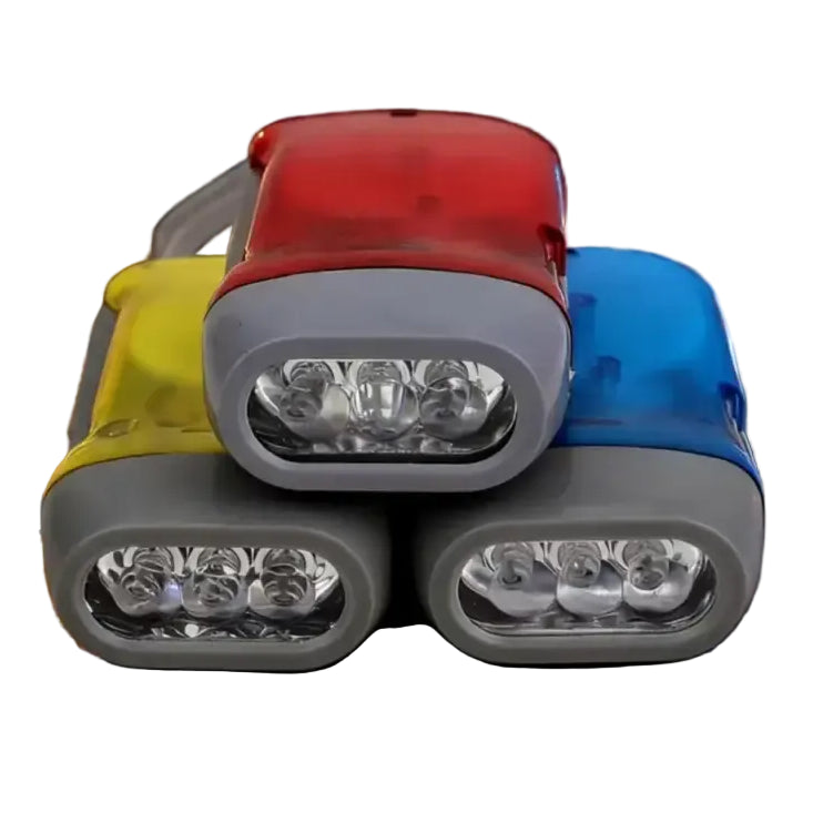Portable Hand Pressing LED Night Flashlight Self-Powered Dynamo Crank Power Wind Up Manual Power Generation For Camping