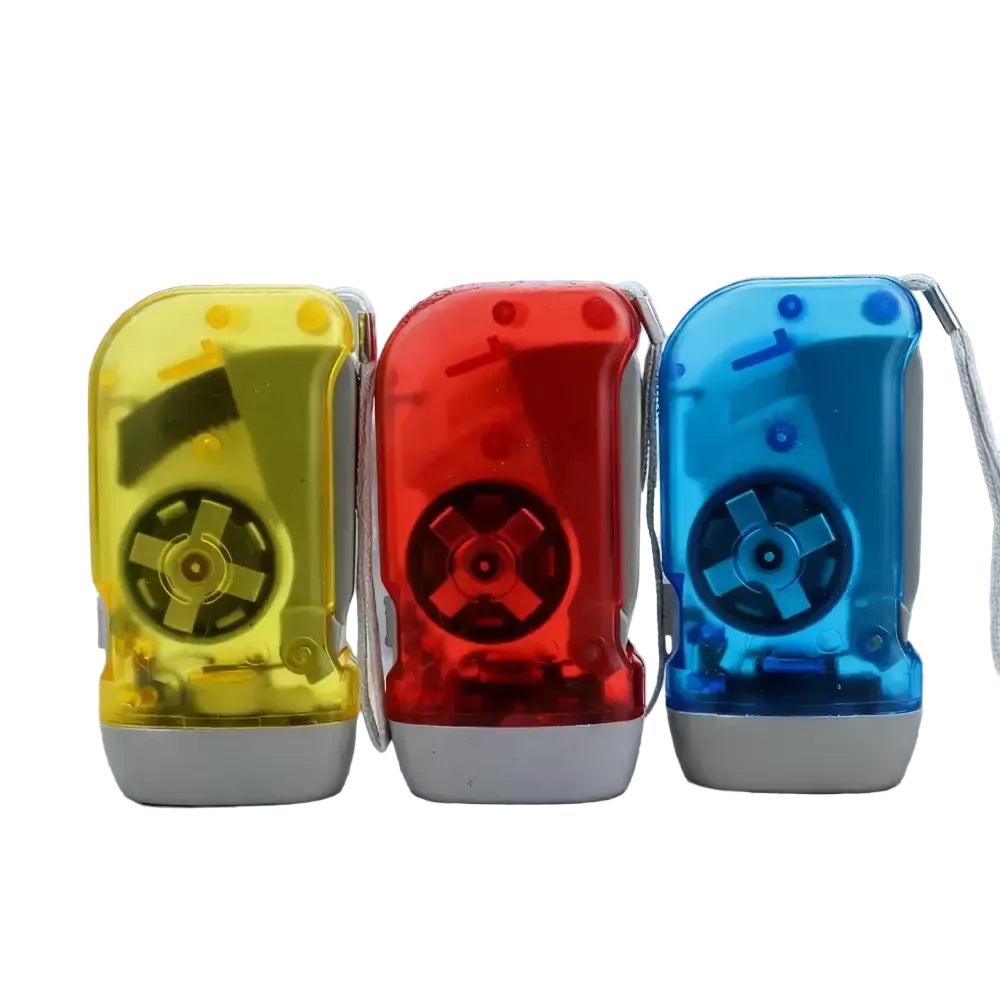 Portable Hand Pressing LED Night Flashlight Self-Powered Dynamo Crank Power Wind Up Manual Power Generation For Camping