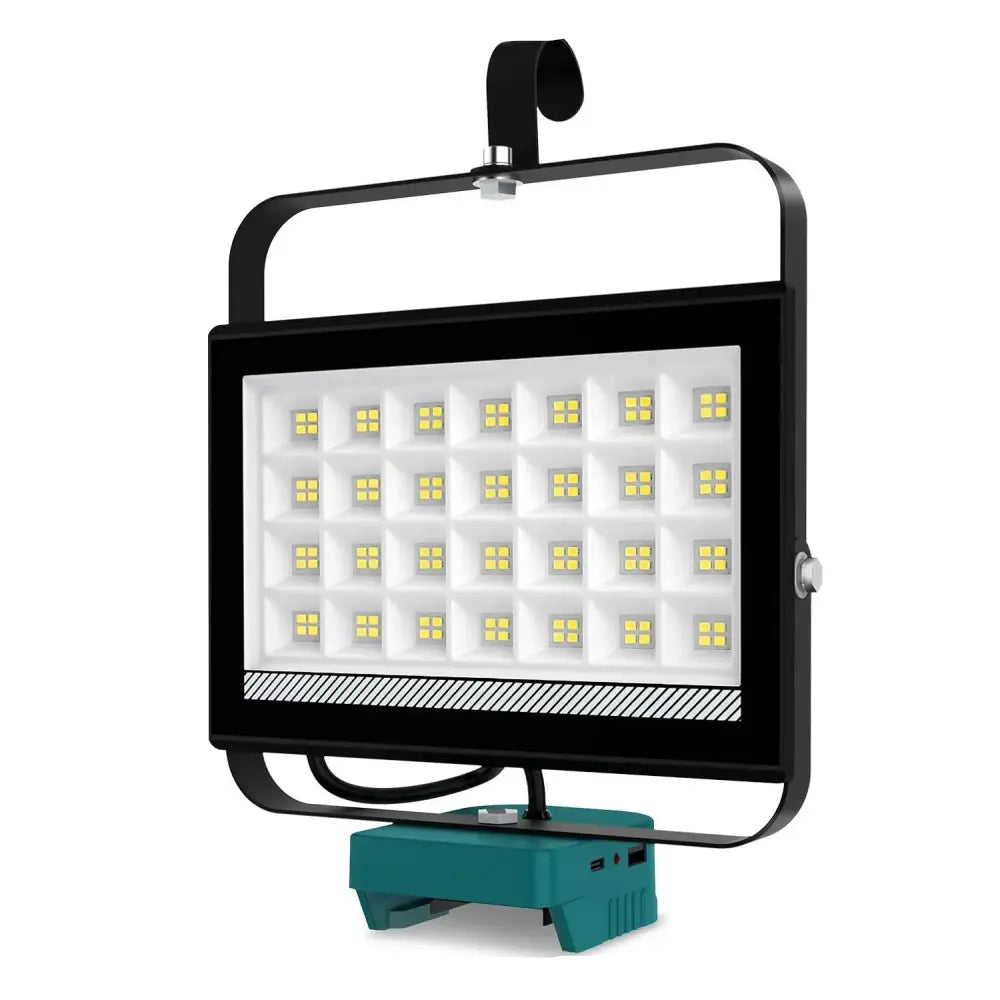 Portable LED Work Light Cordless Emergency Camping Job Site Spotlight 6000K Rechargeable Floodlight Compatible