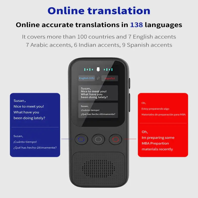Portable Offline Language Translator (138 Languages) - Black / Language Translator - HBC