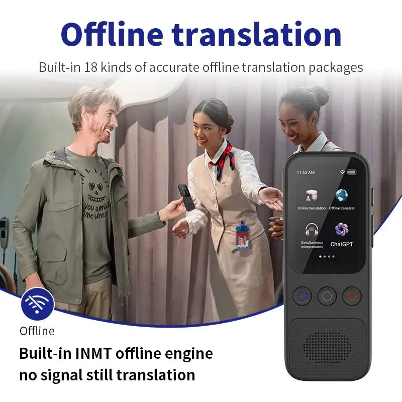 Portable Offline Language Translator (138 Languages) - Black / Language Translator - HBC