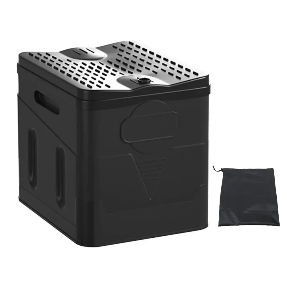Portable Outdoor Folding Camping Toilet - Black Set A / Portable Camping Toilet - SS