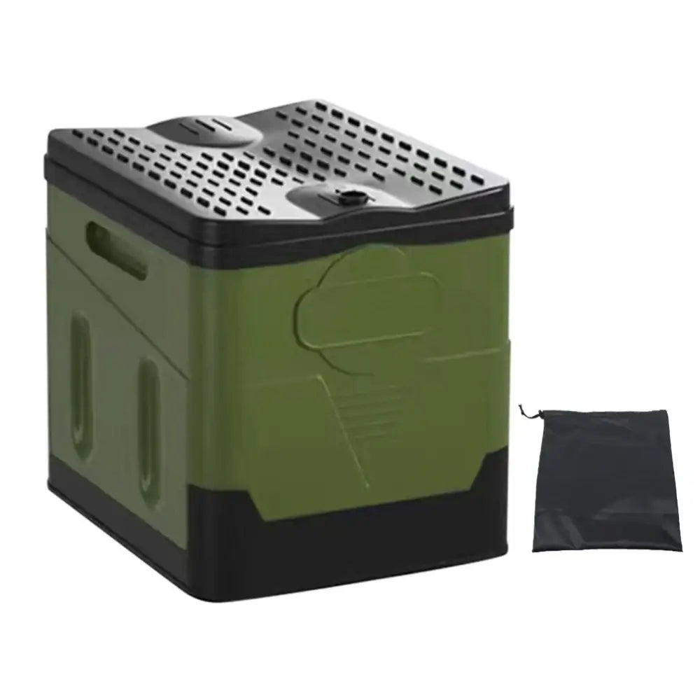 Portable Outdoor Folding Camping Toilet - Green Set A / Portable Camping Toilet - SS