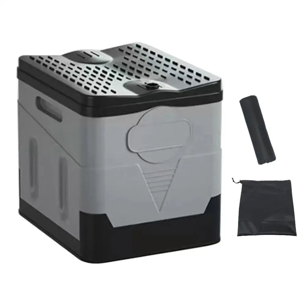 Portable Outdoor Folding Camping Toilet - Grey Set B / Portable Camping Toilet - SS