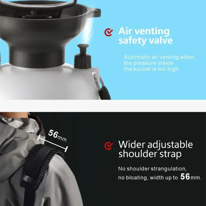 Portable Outdoor Manual Camping Shower – 3/5/8L with Hose - SS