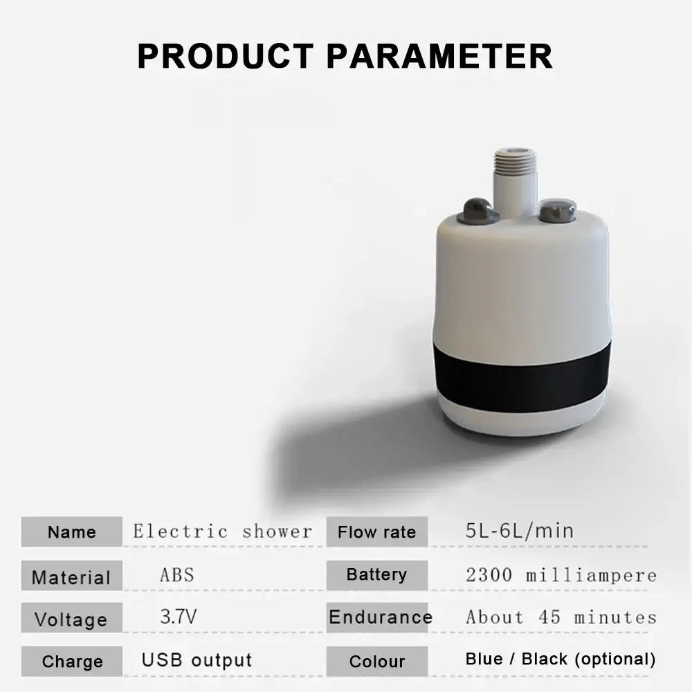 Portable Rechargeable Camping Shower (available in Black & Blue) - SS