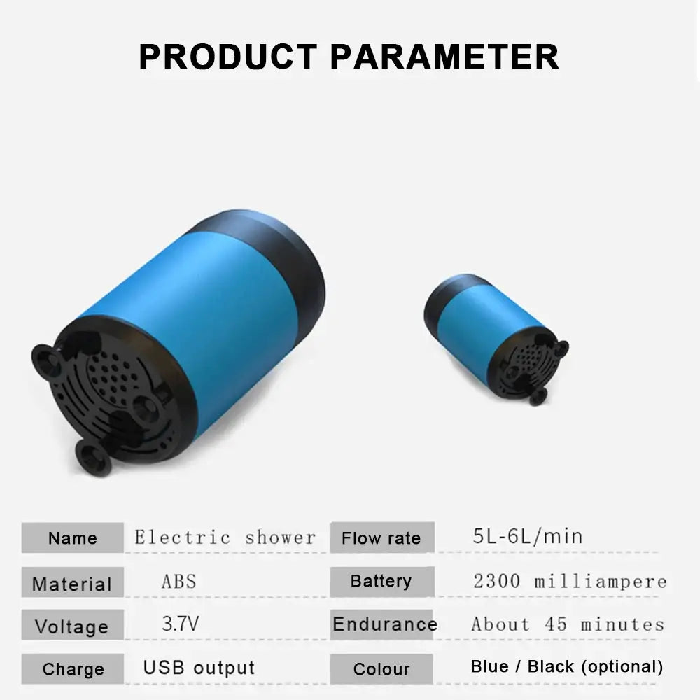Portable Rechargeable Camping Shower (available in Black & Blue) - SS