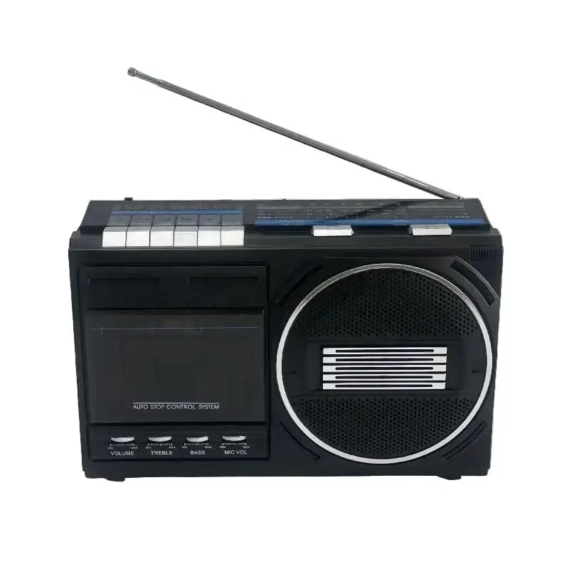 Portable Retro Cassette Player (Black & Silver) - Black / Cassette Player - SS