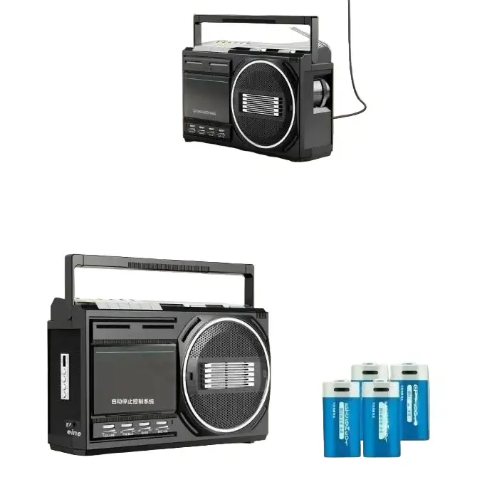 Portable Retro Cassette Player (Black & Silver) - SS
