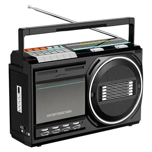 Portable Retro Cassette Player (Black & Silver) - SS
