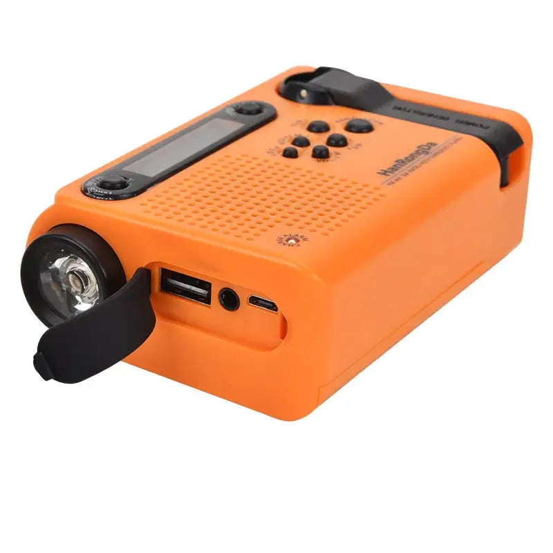 Portable Solar Hand Crank Radio with Power Bank & Flashlight - SS