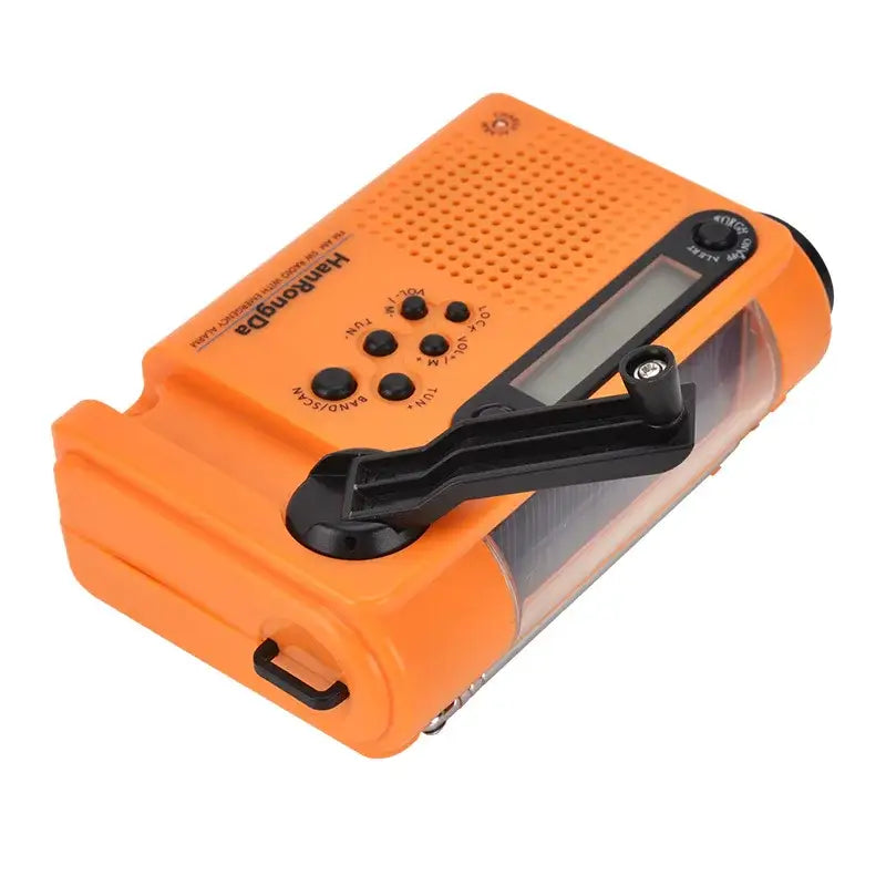 Portable Solar Hand Crank Radio with Power Bank & Flashlight - SS