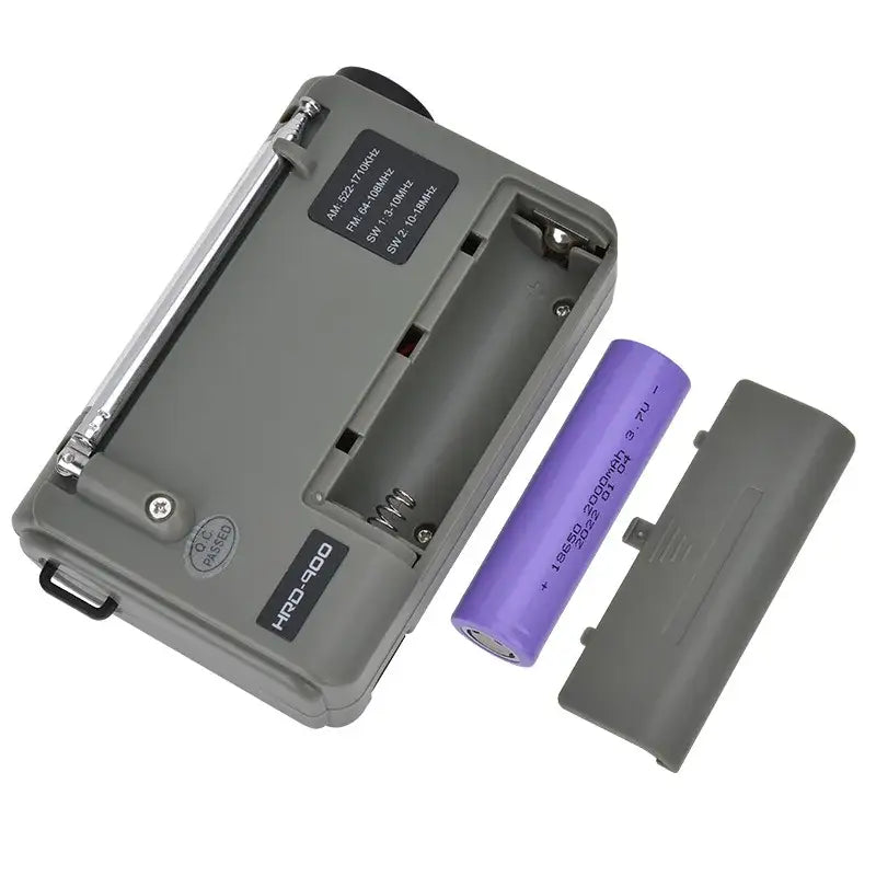 Portable Solar Hand Crank Radio with Power Bank & Flashlight - SS