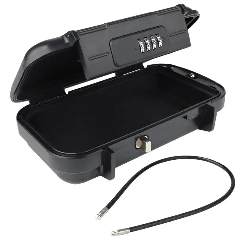 Portable Travel Safe Box – Waterproof Lockbox - Black-A / Safe Box - SS