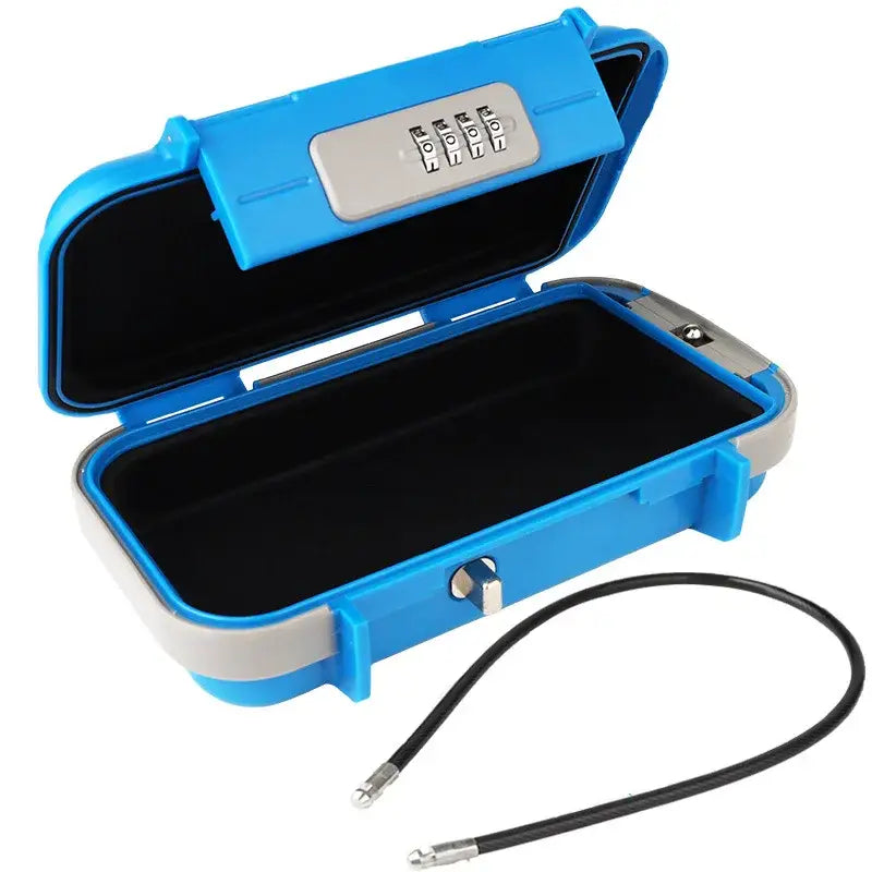 Portable Travel Safe Box – Waterproof Lockbox - Blue / Safe Box - SS