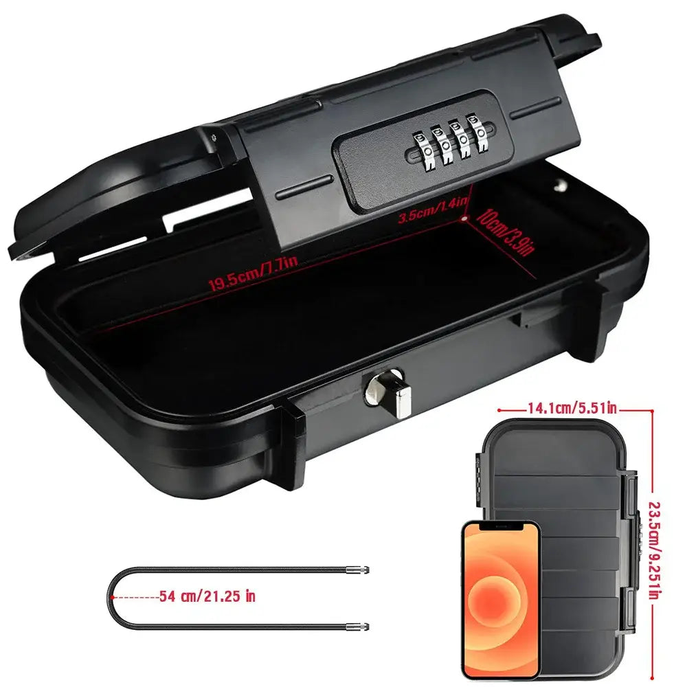 Portable Travel Safe Box – Waterproof Lockbox - SS