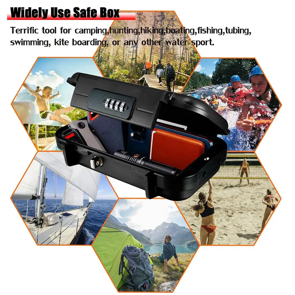 Portable Travel Safe Box – Waterproof Lockbox - SS