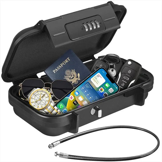 Portable Travel Safe Box – Waterproof Lockbox - SS