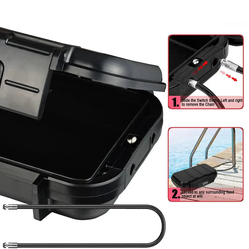 Portable Travel Safe Box – Waterproof Lockbox - SS