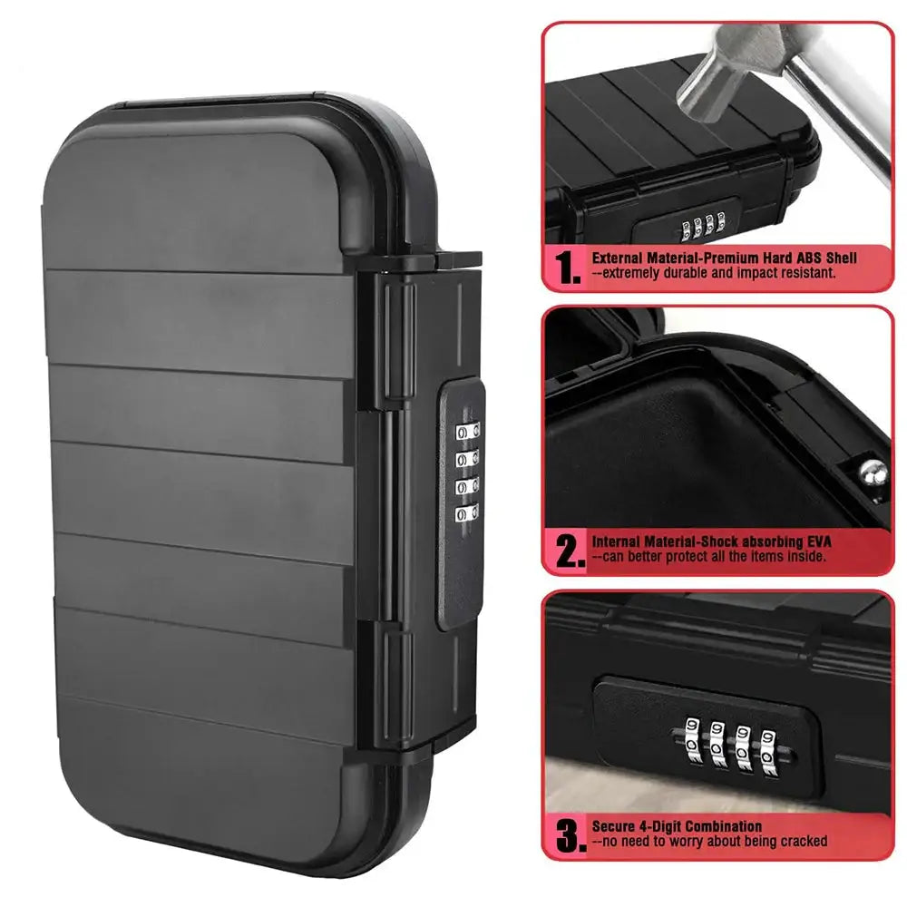 Portable Travel Safe Box – Waterproof Lockbox - SS