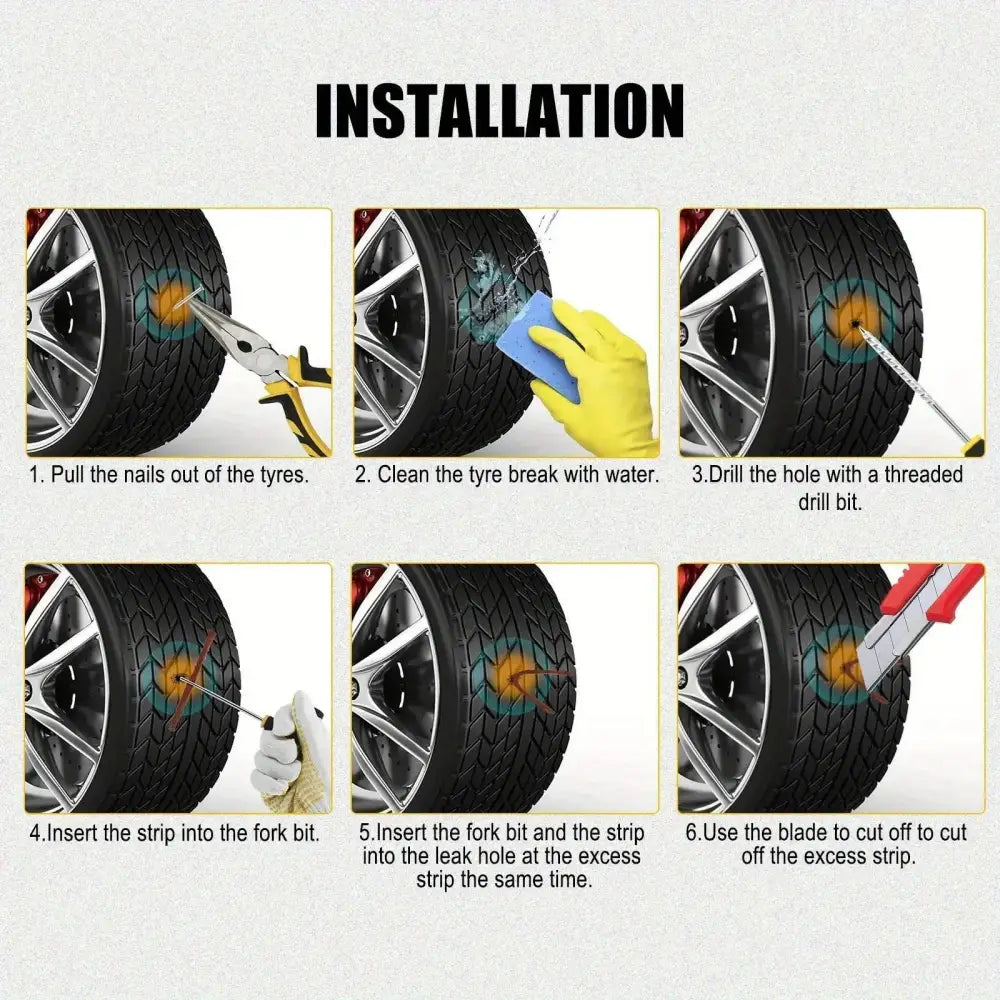 Portable Universal Tyre Emergency Repair Kit (4 types of set available) - HBC