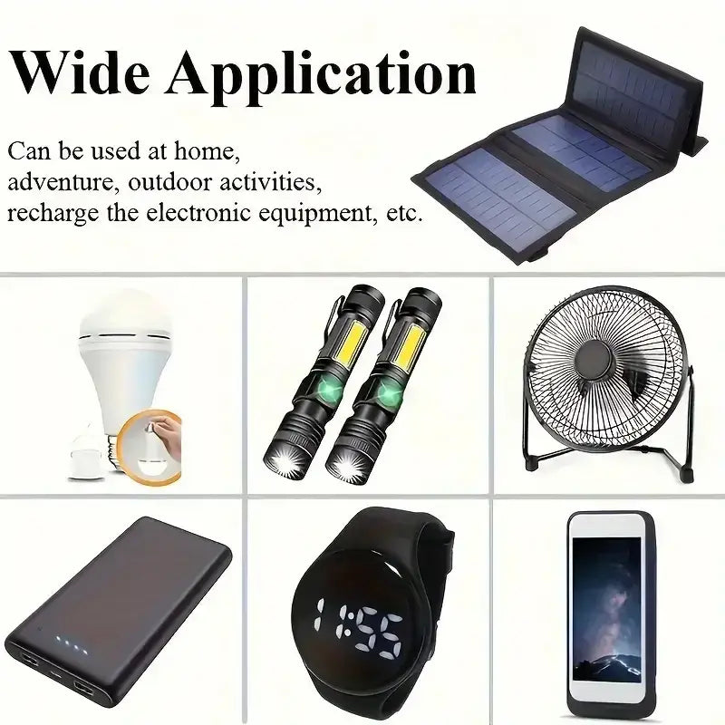 Portable USB Foldable Solar Panel Folding Solar Panels For Travel Mobile Phone Charging Bank Flashlight Fan Mobile