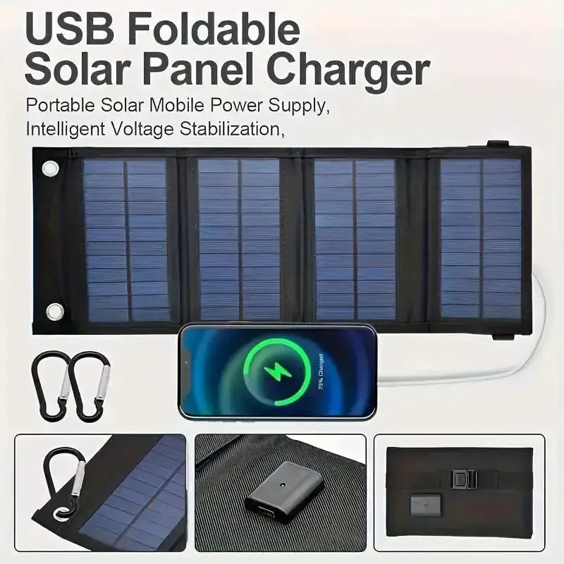 Portable USB Foldable Solar Panel Folding Solar Panels For Travel Mobile Phone Charging Bank Flashlight Fan Mobile
